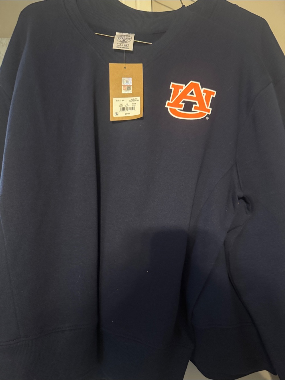 Rivalry Threads Navy Sweatshirt with Orange Auburn Logo